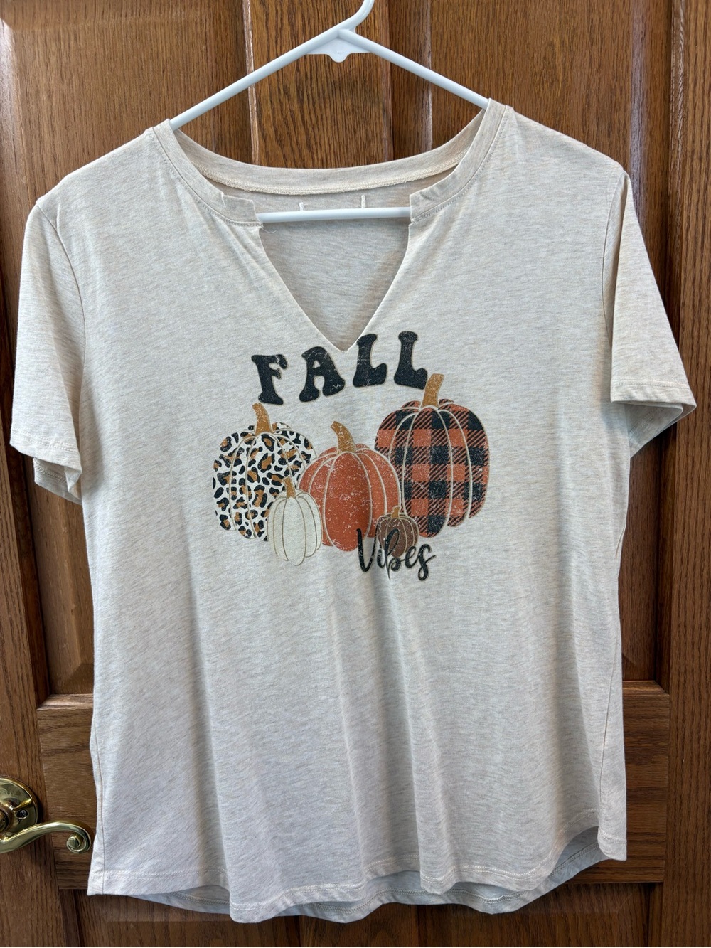Maurices Beige 'Fall Vibes' Graphic Short Sleeve Tee